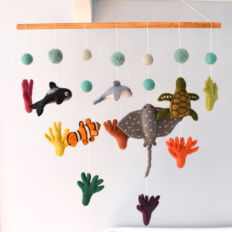 Tara Treasures Felt Baby Nursery Cot Mobile Hanging Coral Reef Australian Ocean Animals Baby Gifts Idea Best Seller 0m+