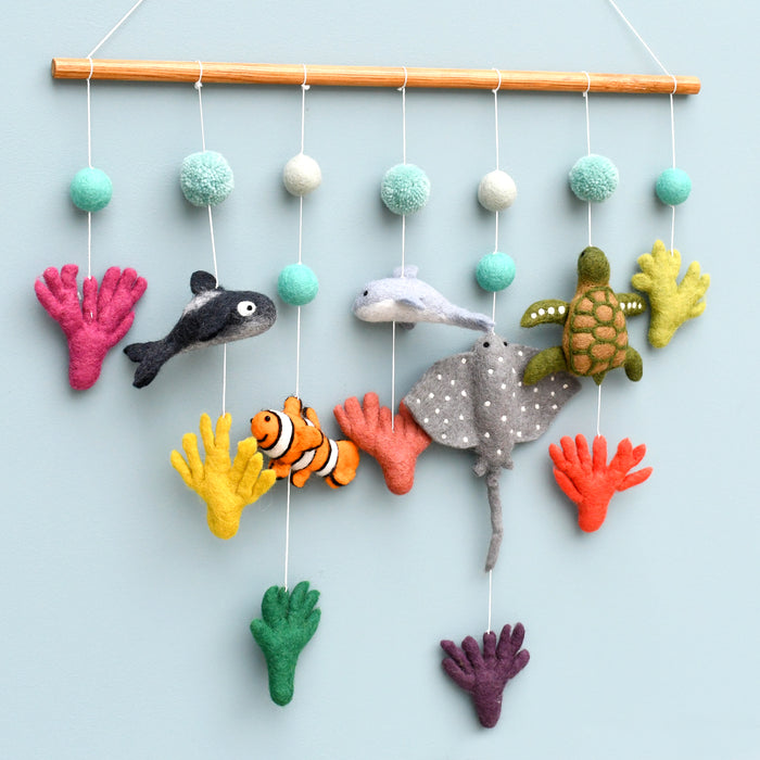 Tara Treasures Felt Baby Nursery Cot Mobile Hanging Coral Reef Australian Ocean Animals Baby Gifts Idea Best Seller 0m+