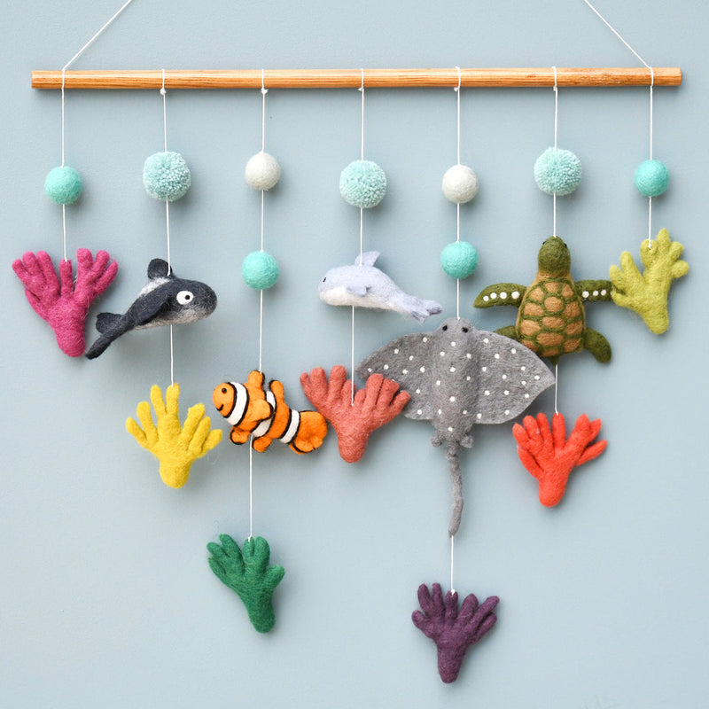 Tara Treasures Felt Baby Nursery Cot Mobile Hanging Coral Reef Australian Ocean Animals Baby Gifts Idea Best Seller 0m+