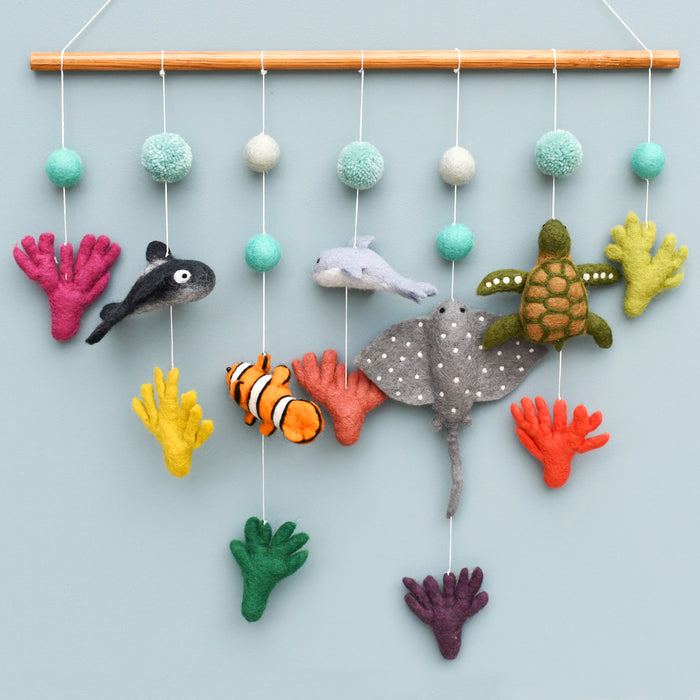 Tara Treasures Felt Baby Nursery Cot Mobile Hanging Coral Reef Australian Ocean Animals Baby Gifts Idea Best Seller 0m+
