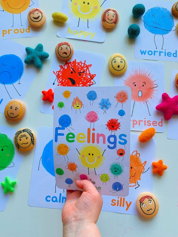 Feelings & Emotions Flash Cards By Devine Little Mind Social-Emotional Developmental Toys for Toddlers Best Seller 3yrs+