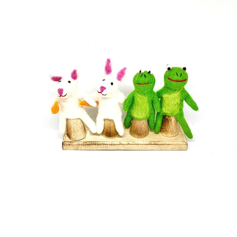 Papoose Felt Frog Finger Puppets Set of 2 - My Playroom 