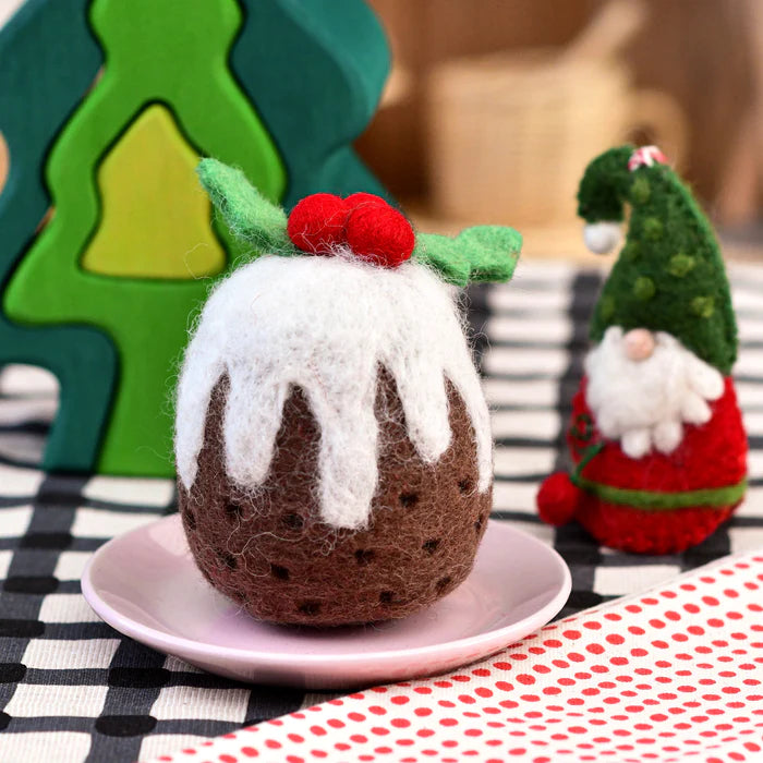 Tara Treasures Felt Christmas Pudding (Tall) Pretend and Imaginative Play Kitchen Accessories Christmas Range 3yrs+