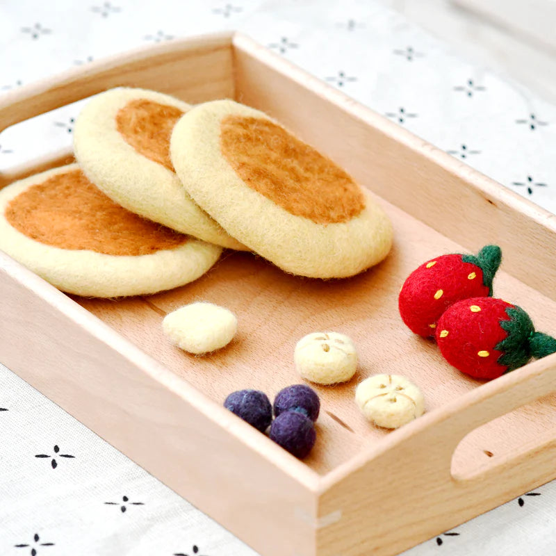 Tara Treasures Felt Pancake Stack Set Pretend and Imaginative Play Kitchen Accessories Best Seller 3yrs+
