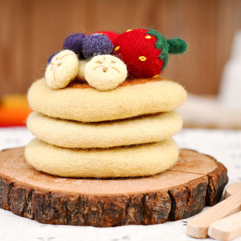 Tara Treasures Felt Pancake Stack Set Pretend and Imaginative Play Kitchen Accessories Best Seller 3yrs+