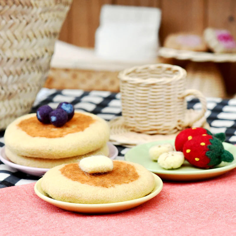 Tara Treasures Felt Pancake Stack Set Pretend and Imaginative Play Kitchen Accessories Best Seller 3yrs+