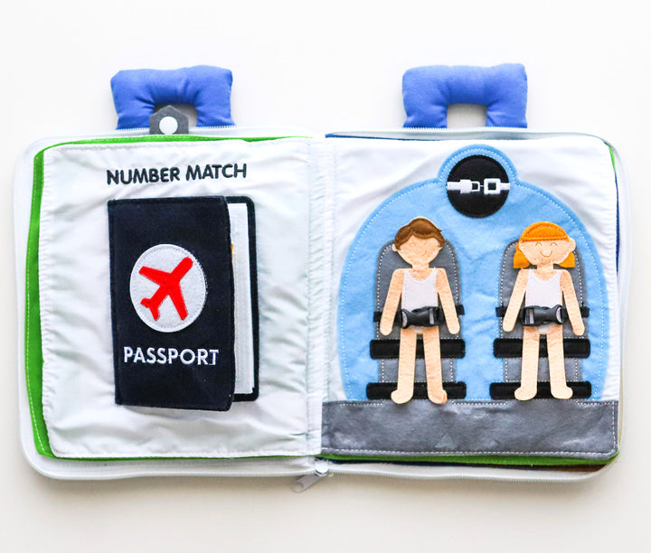 Away we go Fabric Book by Curious Columbus Kids Travel Toys Interactive Book Developmental Toys for Toddlers Gifts Idea Best Seller 2yrs+