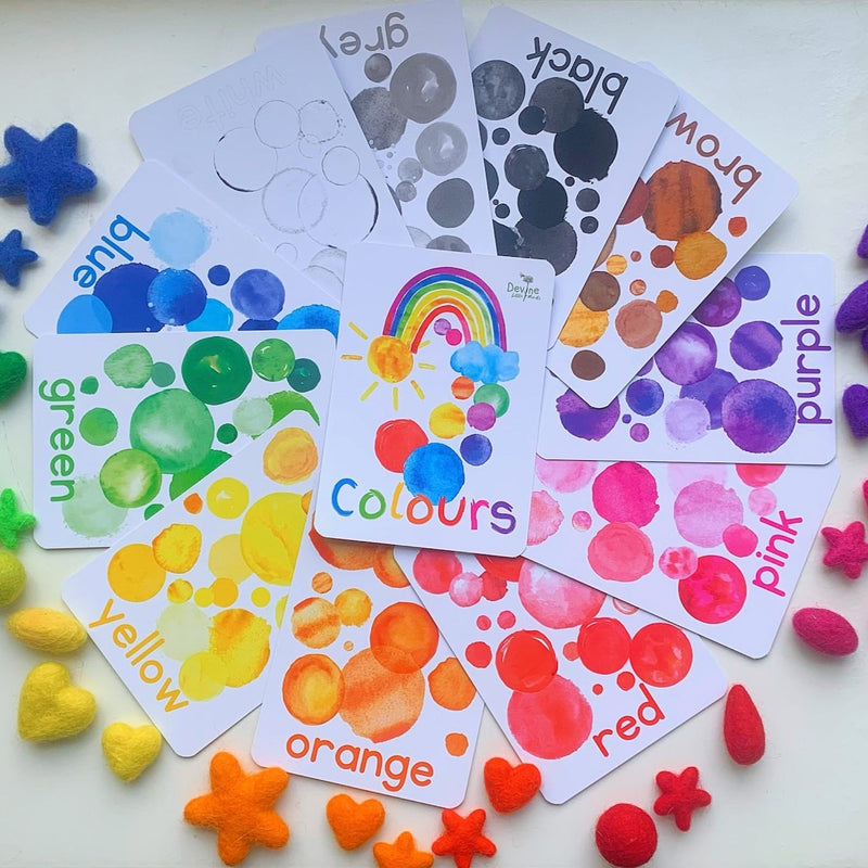 Colours Flash Cards By Devine Little Mind Early Literacy and Mindfulness Developmental Toys for Toddlers Gifts Idea 2yrs+