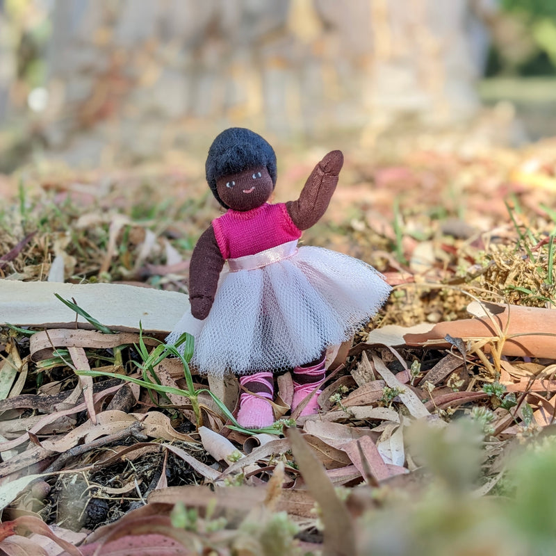 Evi Doll Ballerina Dark Skin Fairy Unicorn and Castle Theme 3yrs+