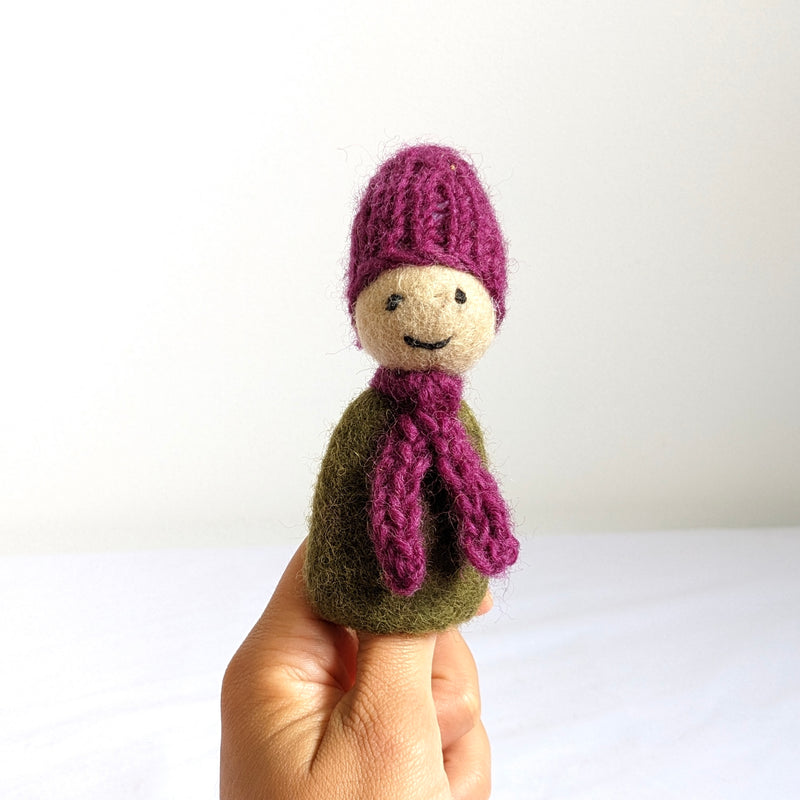 Papoose Felt Forest Family Finger Puppets Set of 4 Pretend & Imaginative Play Toys 3yrs+