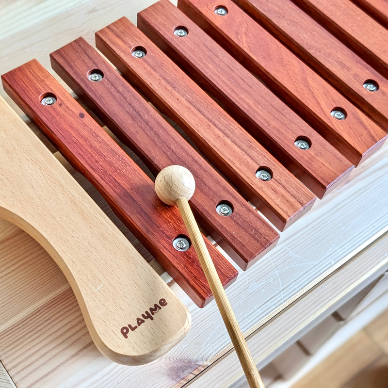 PlayMe 12 Keys Large Wooden Xylophone 56cm(L) Musical Instruments for Kids  3yrs+