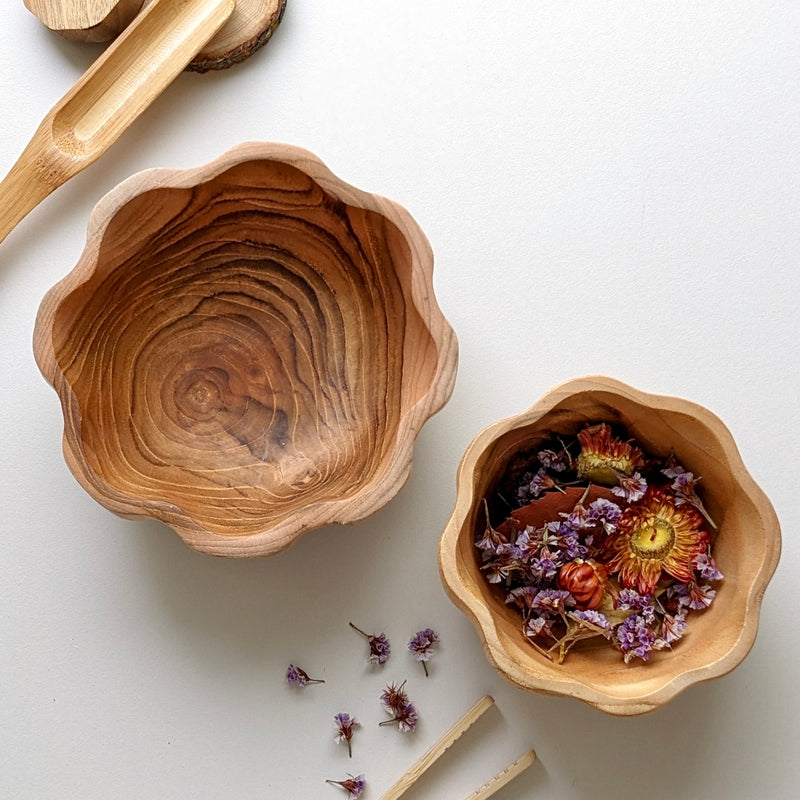 Papoose Wooden Daisy Bowl Set of 2 Nature Play Tools Sensory Toys Best Seller 3yrs+