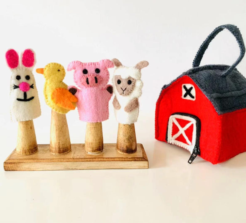 Tara Treasures Felt Barn Bag Pretend & Imaginative Play Farm Animal Toys 3yrs+