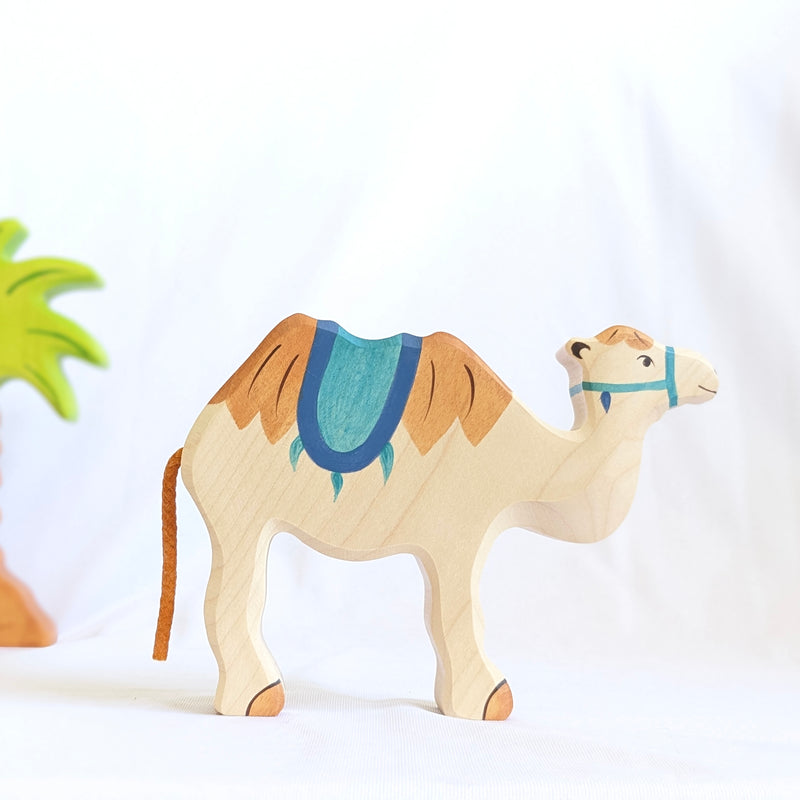 Holztiger Camel Wooden Animals with Saddle Wildlife Animal 3yrs+
