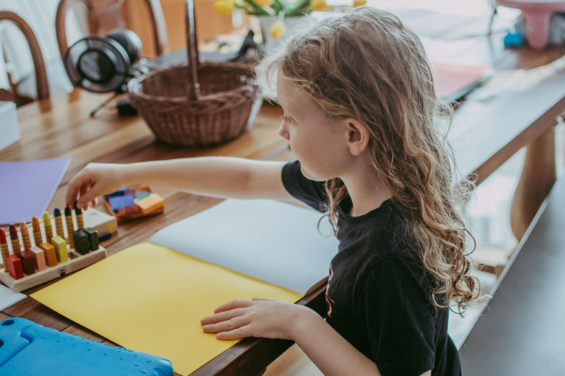 Beeswax Crayons 8 Blocks + 8 Stick in Bamboo Box by Apiscor Waldorf Education Inspired Stationary Art and craft for kids 3yrs+