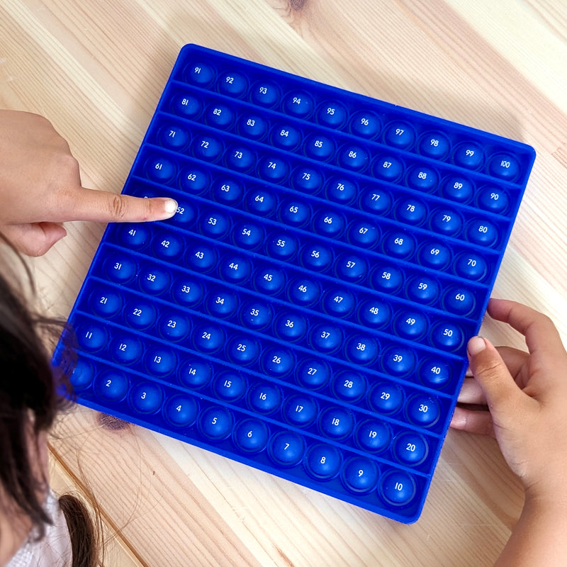 Count to 100 Fidget Board Pop it  Learning Toy Blue Double Sided By Junior Learning Math Games for Kids STEM Toys 5yrs+