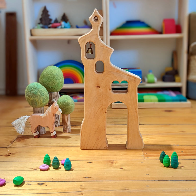 Kinderkram Wooden Bell Tower Pretend & Imaginative Play Best Seller Fairy Unicorn and Castle Theme 3yrs+ (Bulky Shipping)