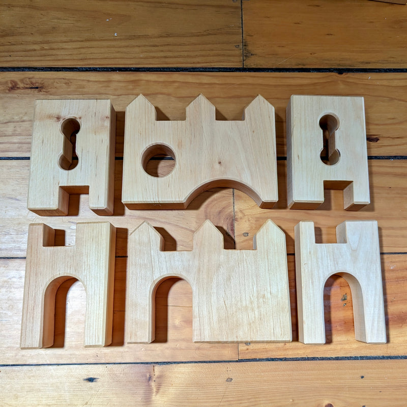 Bauspiel Knight’s Castle Extension Set 6pcs Wooden Toys Building Blocks Best Seller Fairy Unicorn and Castle Theme 3yrs+