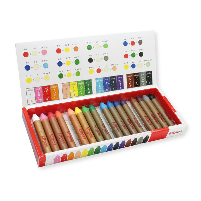Kitpas Medium Stick Crayons 16 Colours 3yrs+