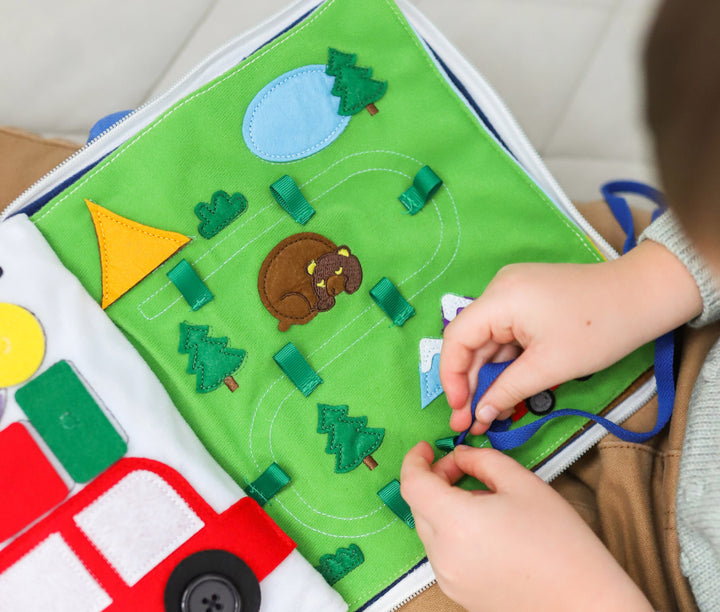 Away we go Fabric Book by Curious Columbus Kids Travel Toys Interactive Book Developmental Toys for Toddlers Gifts Idea Best Seller 2yrs+