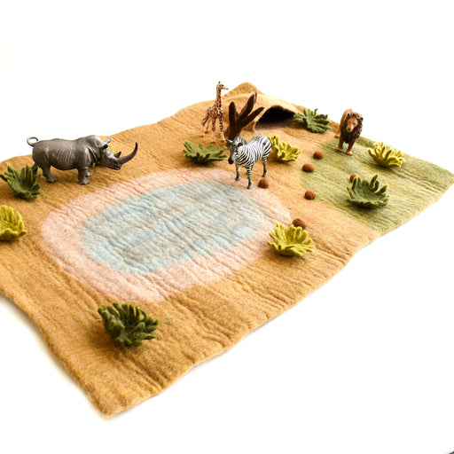 Tara Treasures Large Felt Safari Play Mat Playscape 80cm - My Playroom 