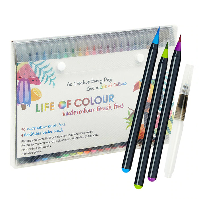 Watercolour Brush Pen Set of 20 - My Playroom 