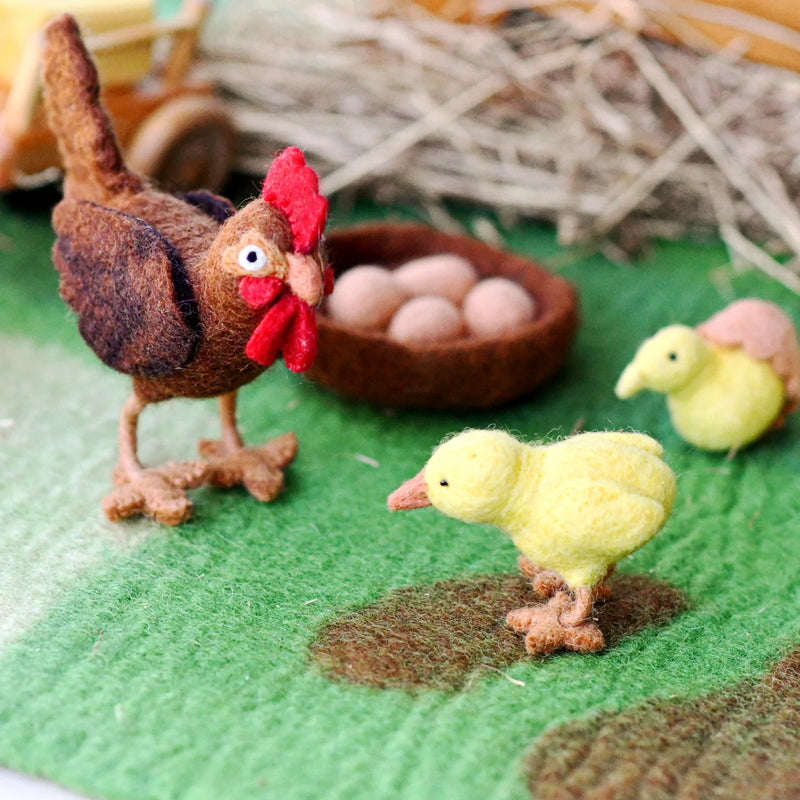 Tara Treasures Felt Life Cycle of Chicken Pretend & Imaginative Play Toys Felt Animals 3yrs+