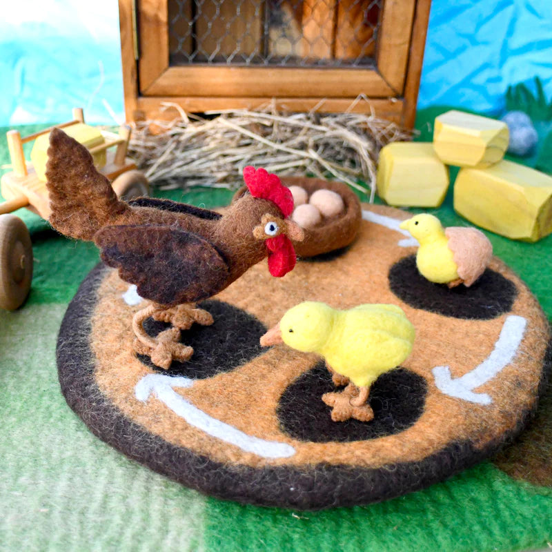 Tara Treasures Felt Life Cycle of Chicken Pretend & Imaginative Play Toys Felt Animals 3yrs+