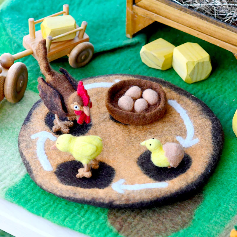 Tara Treasures Felt Life Cycle of Chicken Pretend & Imaginative Play Toys Felt Animals 3yrs+