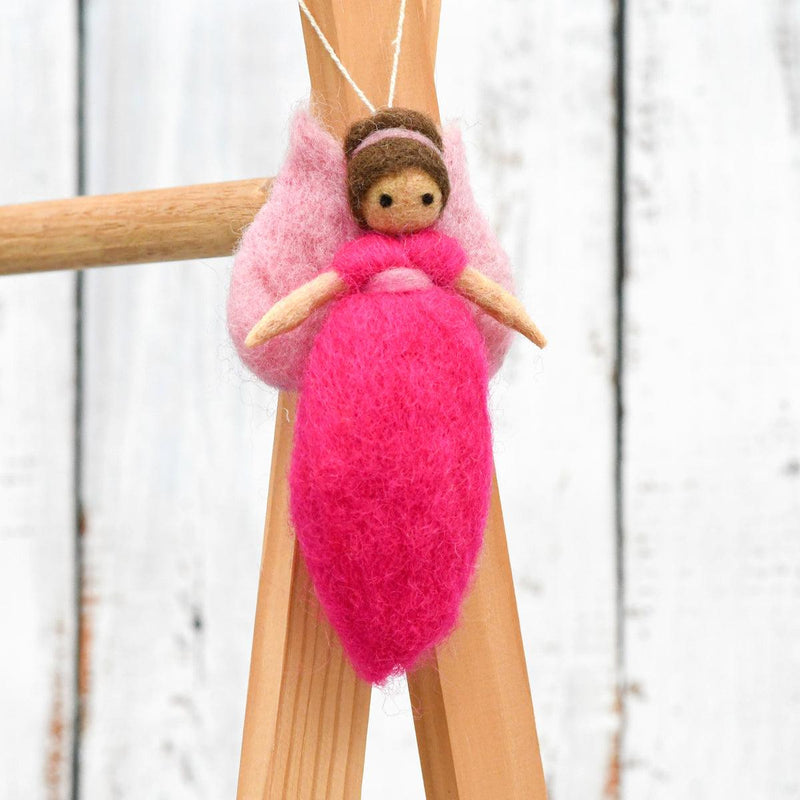 Tara Treasures Needle Felted Fairy - Bright Pink Dress - My Playroom 