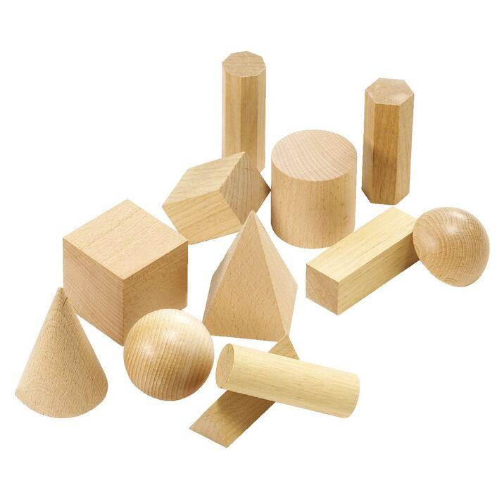 Wooden Geometric Solids 12pcs 3yrs+ - My Playroom 