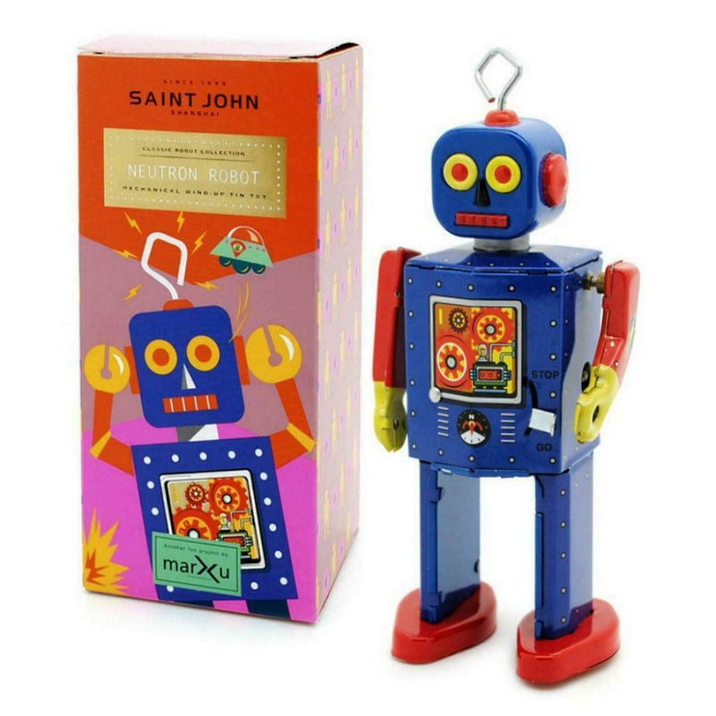 Wind Up Robot Vintage Blue Gear Saint John