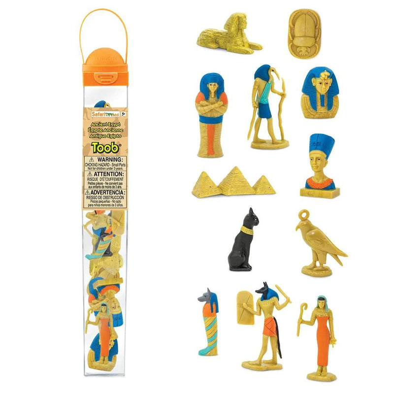 Tube of 12 Ancient Egypt figurines Montessori Language Learning Figurines by Safari Ltd Toob Range Best Seller 3yrs+