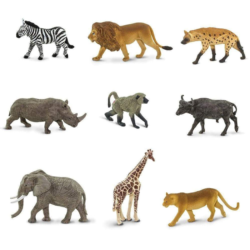 Tube of 9 South African Animals Figurines Montessori Language Learning Figurines by Safari Ltd Toob Range 3yrs+