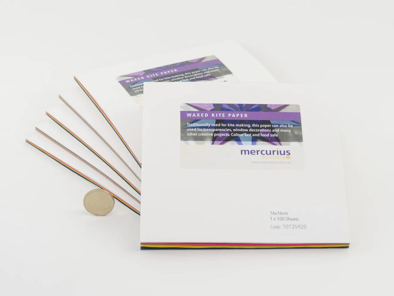 Wax Kite Paper 40gsm Primary Colours 16 x 16cm 100 Sheets Wax Kite Paper Art and craft for kids 3yrs+